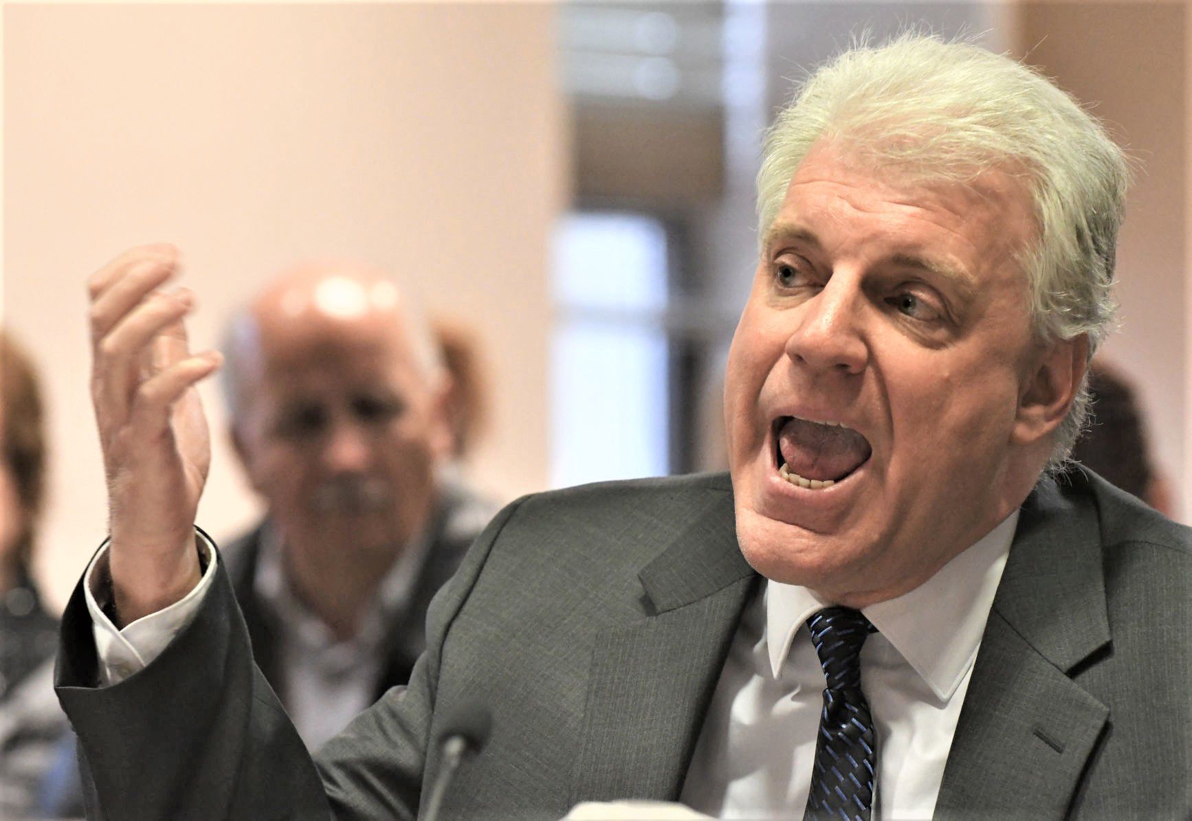 Kenosha County District Attorney Michael Graveley speaks during a court hearing for Chrystul Kizer in February 2020.